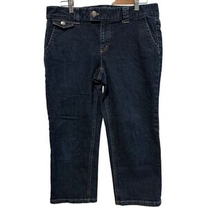 Ann‎ Taylor Modern Fit Lindsay Waist Capris Dark Wash Size 10